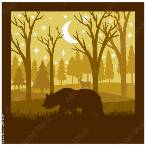 Christmas Paper Cut Design Christmas Bear Cut Design