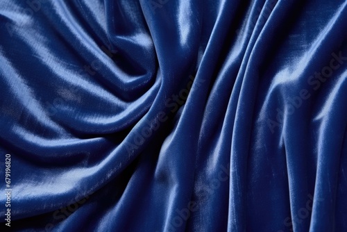 macro of blue velvet fabric, showing fibers