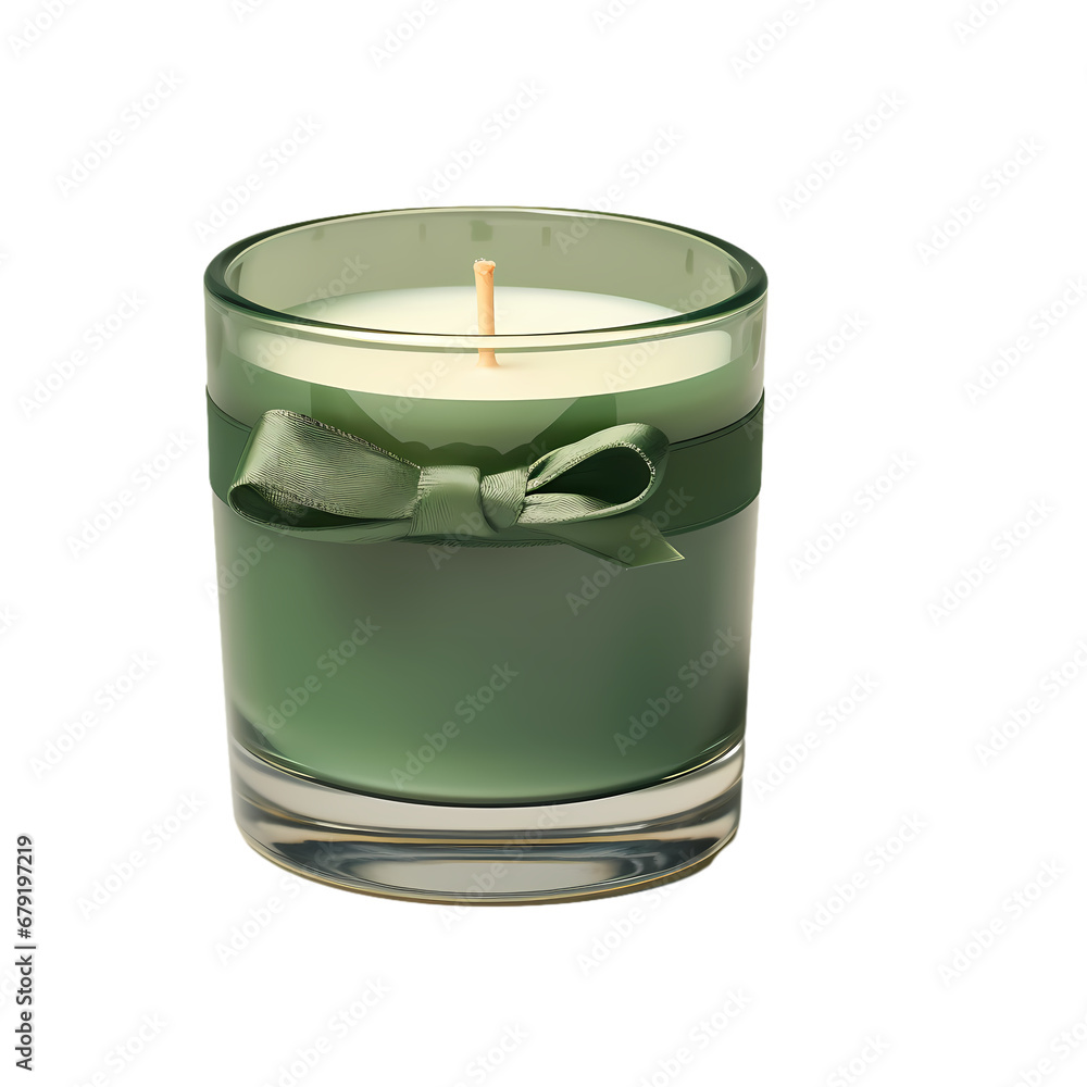 Dark green scented candle glass jar on transparent background, white background, isolated, icon material, vector illustration Dark green scented candle glass jar on transparent background, white background, isolated, icon material, vector illustration
