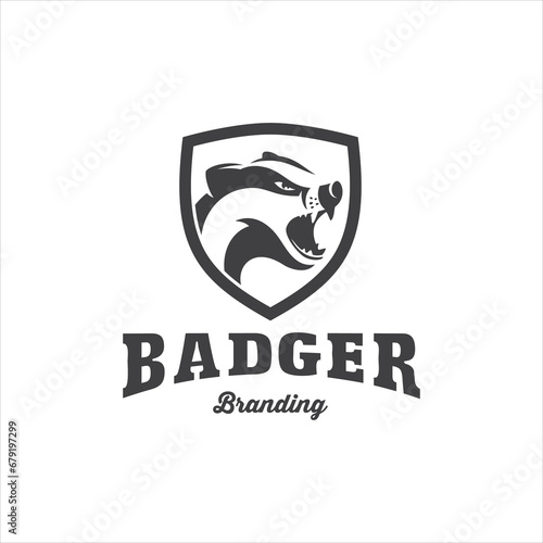 Badger Logo Design Vector Image photo