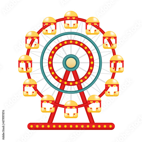 Ferris wheel. Vector clipart isolated on white background.