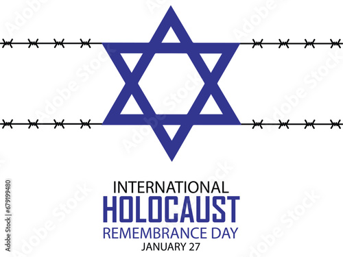 International Holocaust Remembrance Day vector. Star of David . January 27. Important day