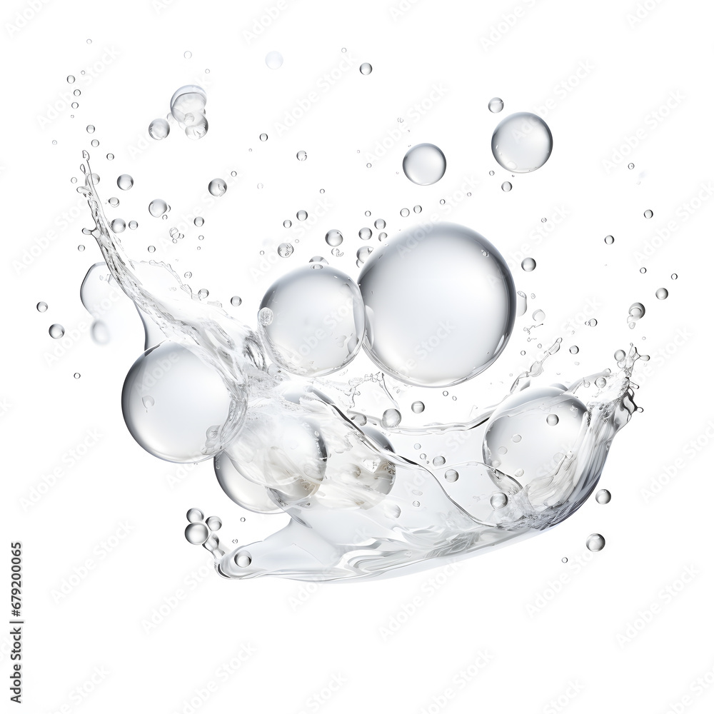Air oxygen cell bubbles for cosmetics product on white background Air oxygen cell bubbles for cosmetics product on white background