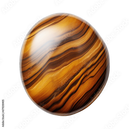 Tigers Eye boulder isolated on transparent background