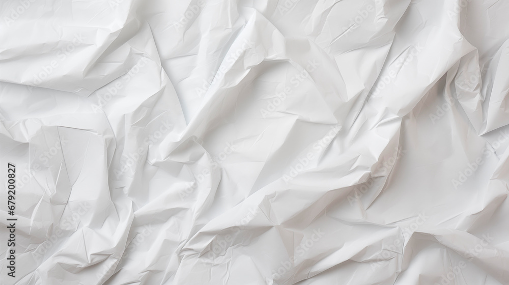 Texture of crumpled white paper, top view. Light gray crumpled paper background, close-up. Blank white paper. Place for text. Copy space Texture of crumpled white paper, top view. Light gray crumpled paper background, close-up. Blank white paper. Place for text. Copy space