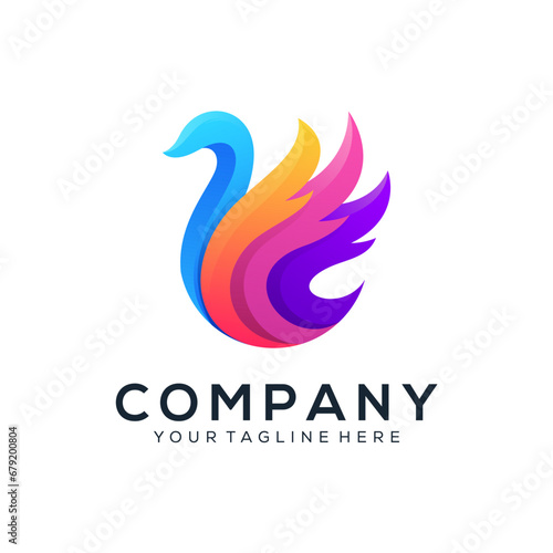 Abstract swan logo design