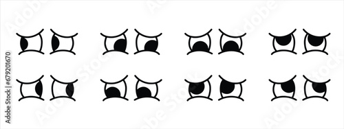 Angry Eyes Silhouette Vector Set