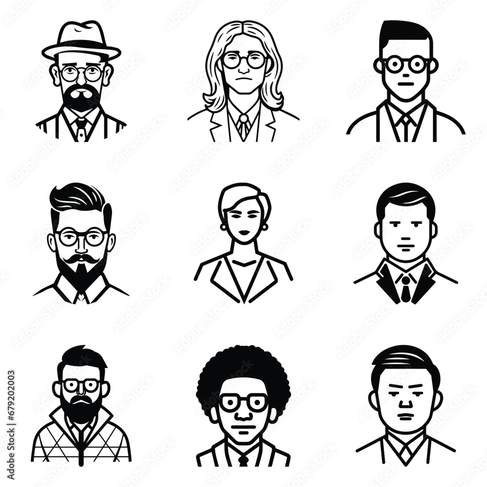 Business People 1 Flat Icon Set Isolated On White Background Business People 1 Flat Icon Set Isolated On White Background