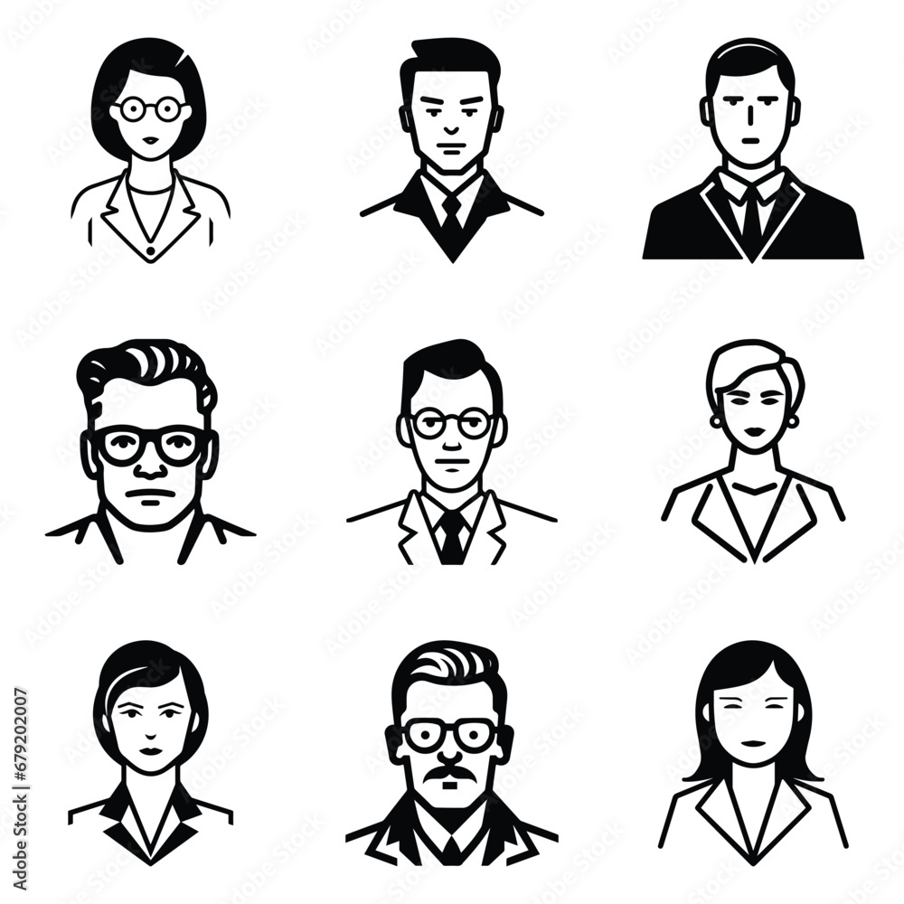 Business People 1 Flat Icon Set Isolated On White Background Business People 1 Flat Icon Set Isolated On White Background