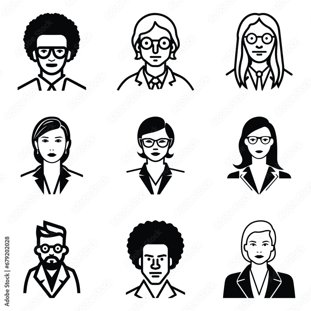 Business People 1 Flat Icon Set Isolated On White Background Business People 1 Flat Icon Set Isolated On White Background