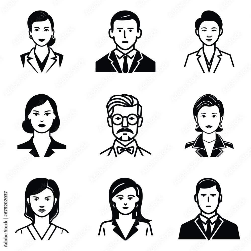 Business People 1 Flat Icon Set Isolated On White Background Business People 1 Flat Icon Set Isolated On White Background