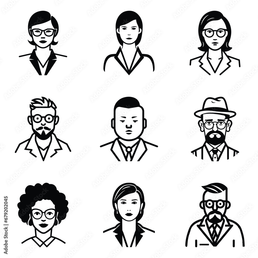 Business People 1 Flat Icon Set Isolated On White Background Business People 1 Flat Icon Set Isolated On White Background