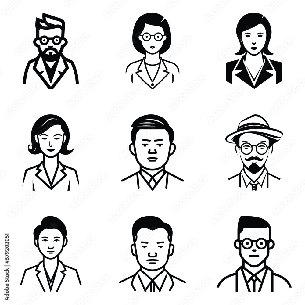 Business People 1 Flat Icon Set Isolated On White Background Business People 1 Flat Icon Set Isolated On White Background