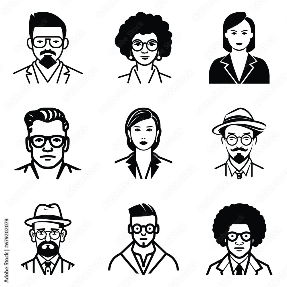Business People 1 Flat Icon Set Isolated On White Background Business People 1 Flat Icon Set Isolated On White Background
