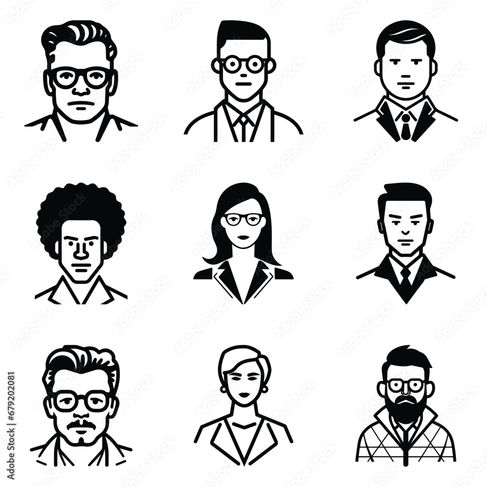 Business People 1 Flat Icon Set Isolated On White Background Business People 1 Flat Icon Set Isolated On White Background