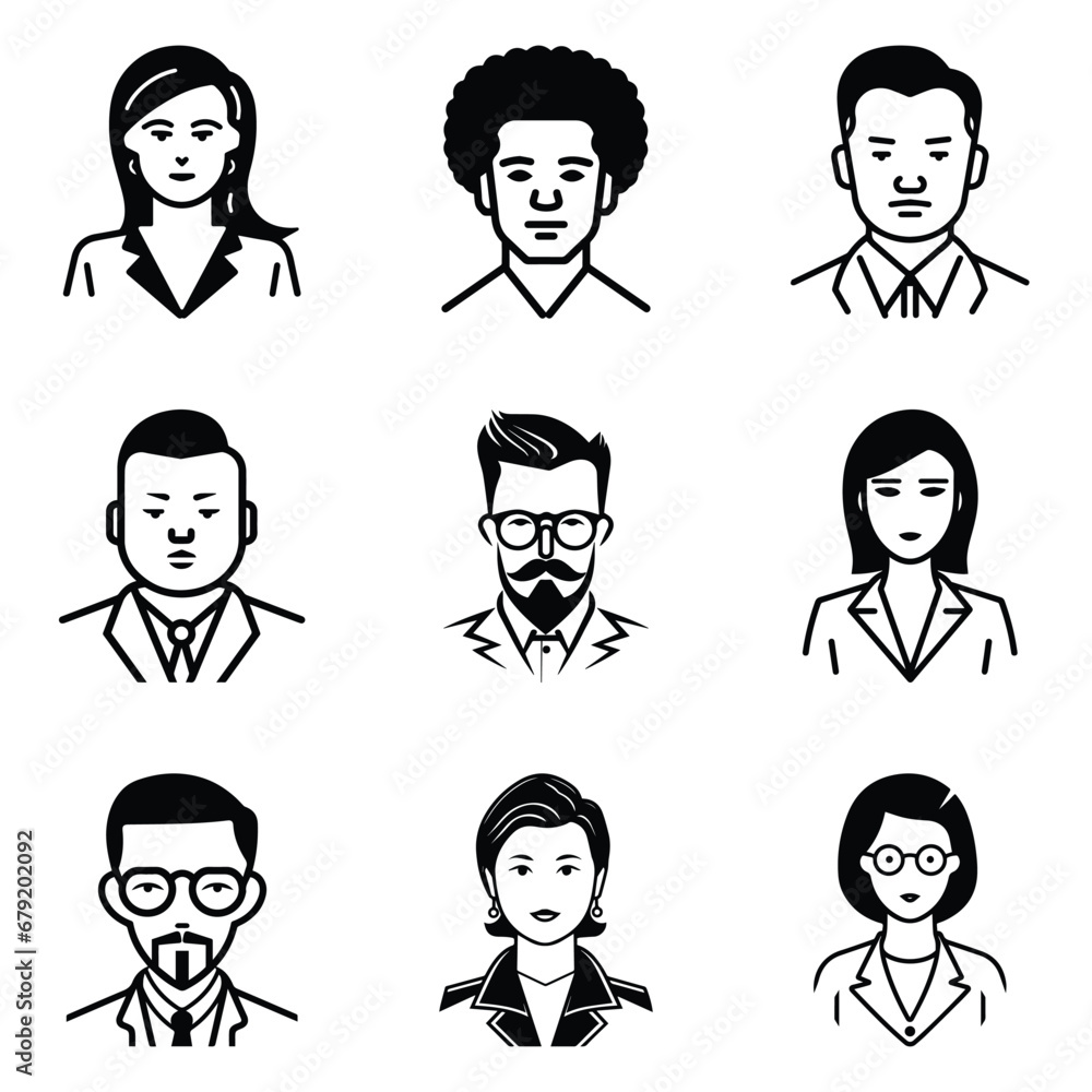 Business People 1 Flat Icon Set Isolated On White Background Business People 1 Flat Icon Set Isolated On White Background