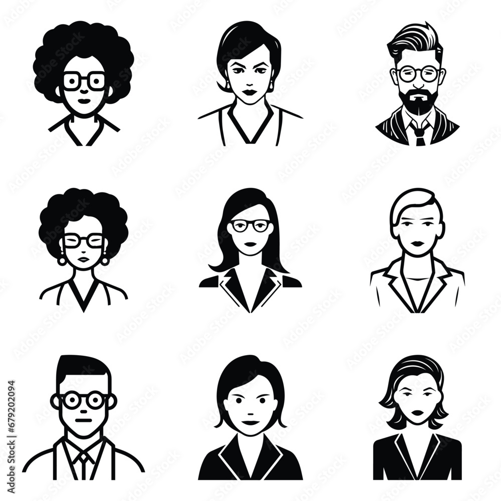 Business People 1 Flat Icon Set Isolated On White Background Business People 1 Flat Icon Set Isolated On White Background