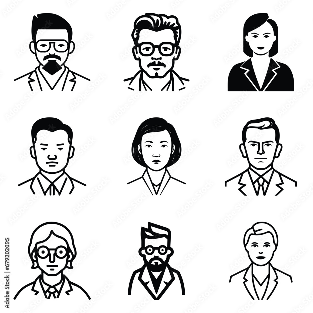 Business People 1 Flat Icon Set Isolated On White Background Business People 1 Flat Icon Set Isolated On White Background