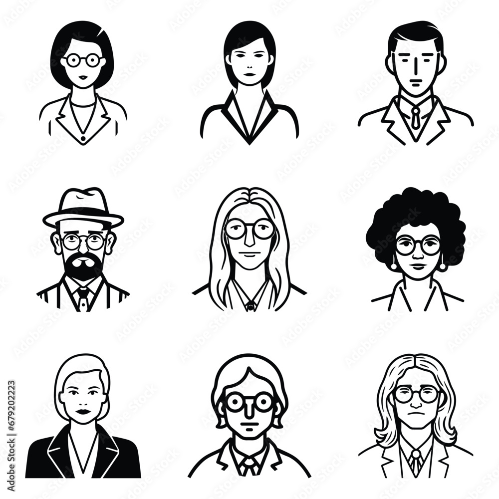 Business People 1 Flat Icon Set Isolated On White Background Business People 1 Flat Icon Set Isolated On White Background