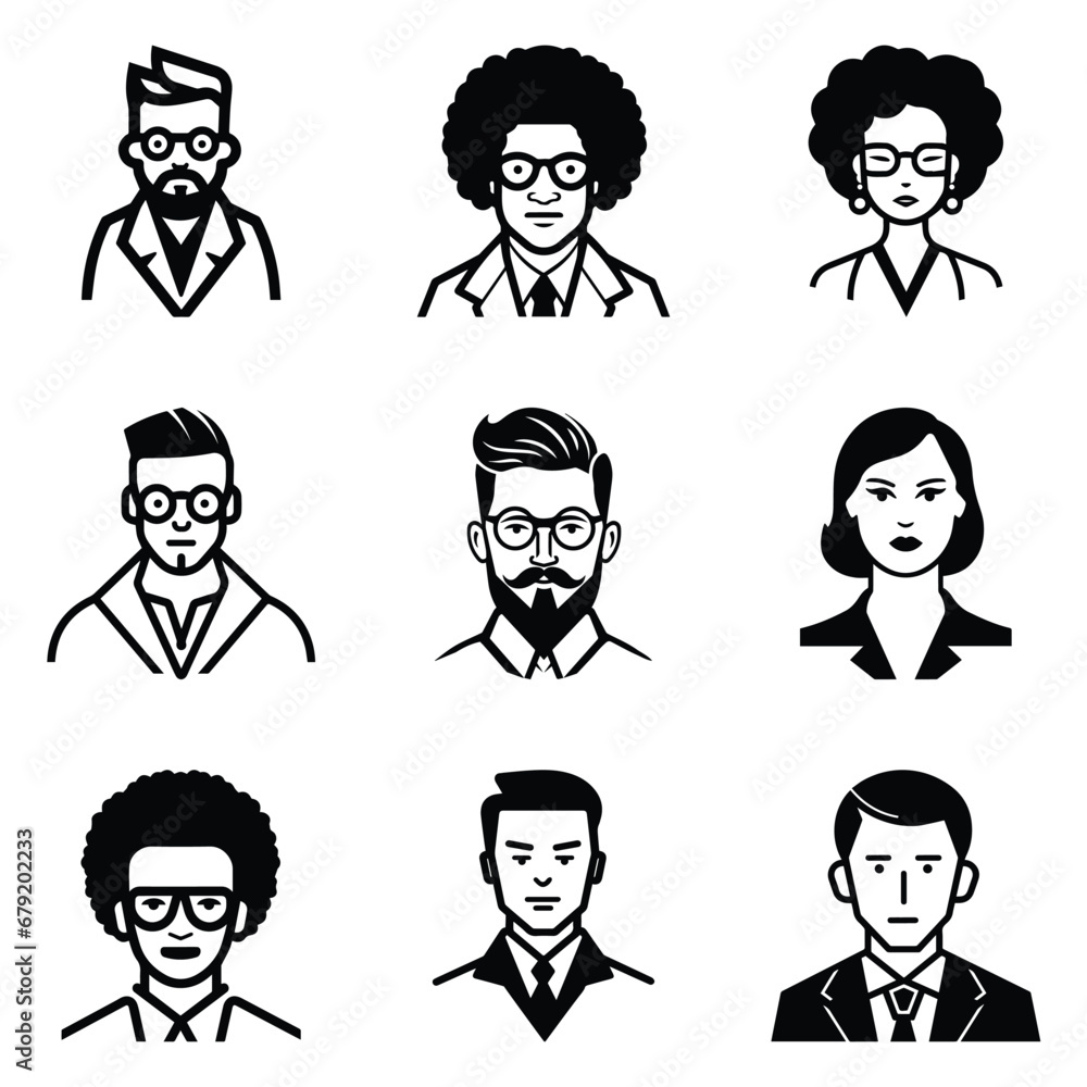 Business People 1 Flat Icon Set Isolated On White Background Business People 1 Flat Icon Set Isolated On White Background