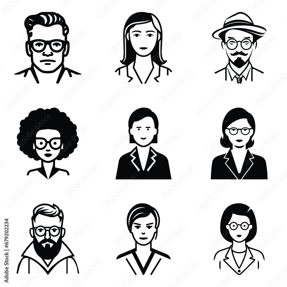 Business People 1 Flat Icon Set Isolated On White Background Business People 1 Flat Icon Set Isolated On White Background