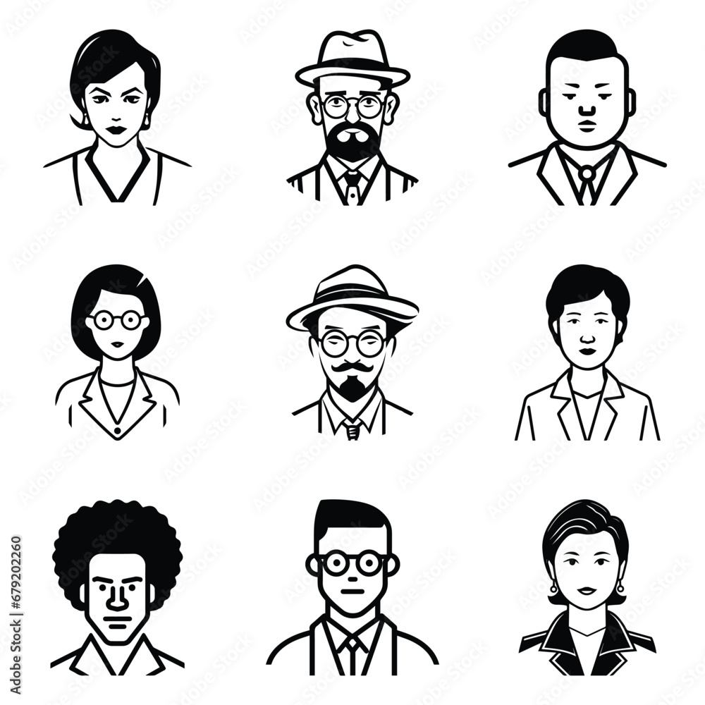 Business People 1 Flat Icon Set Isolated On White Background Business People 1 Flat Icon Set Isolated On White Background