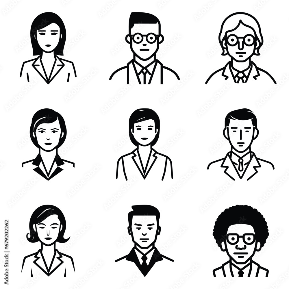 Business People 1 Flat Icon Set Isolated On White Background Business People 1 Flat Icon Set Isolated On White Background