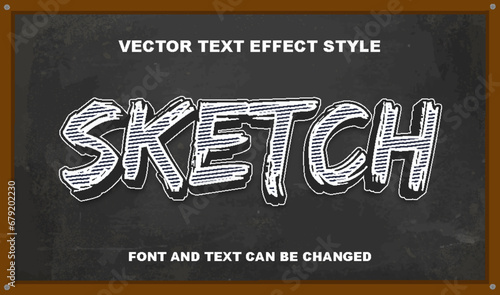 sketch blackboard vintage chalk style typography editable text effect font template background design