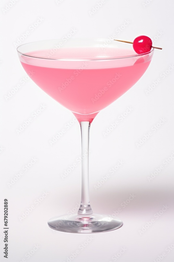 classic Pink Lady cocktail on the background of the bar