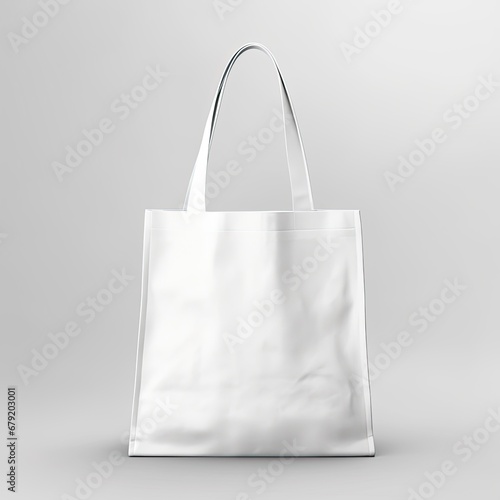 Cotton Tote Bag for Shopping isolated on grey background