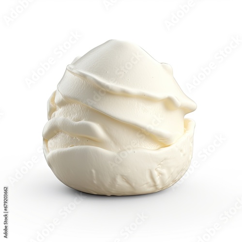 French Vanilla Ice Cream Ball isolated on white background