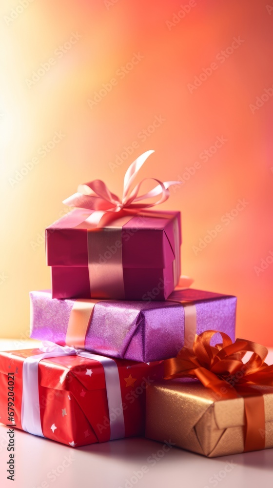 Pile of gift boxes for Christmas, New year, happy birthday or another holiday. Colorful mountain of gifts Pile of gift boxes for Christmas, New year, happy birthday or another holiday. Colorful mountain of gifts