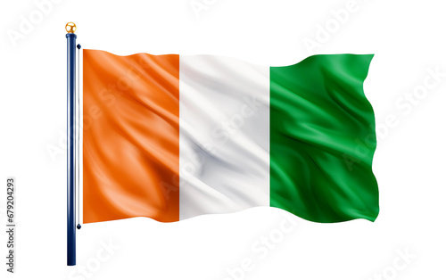Ireland Flag on White On transparent Background