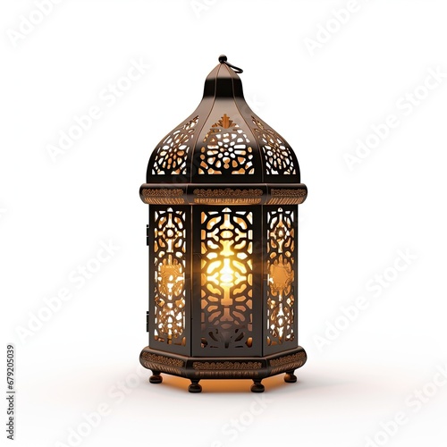 Ornamental Arabic Lantern isolated on white background