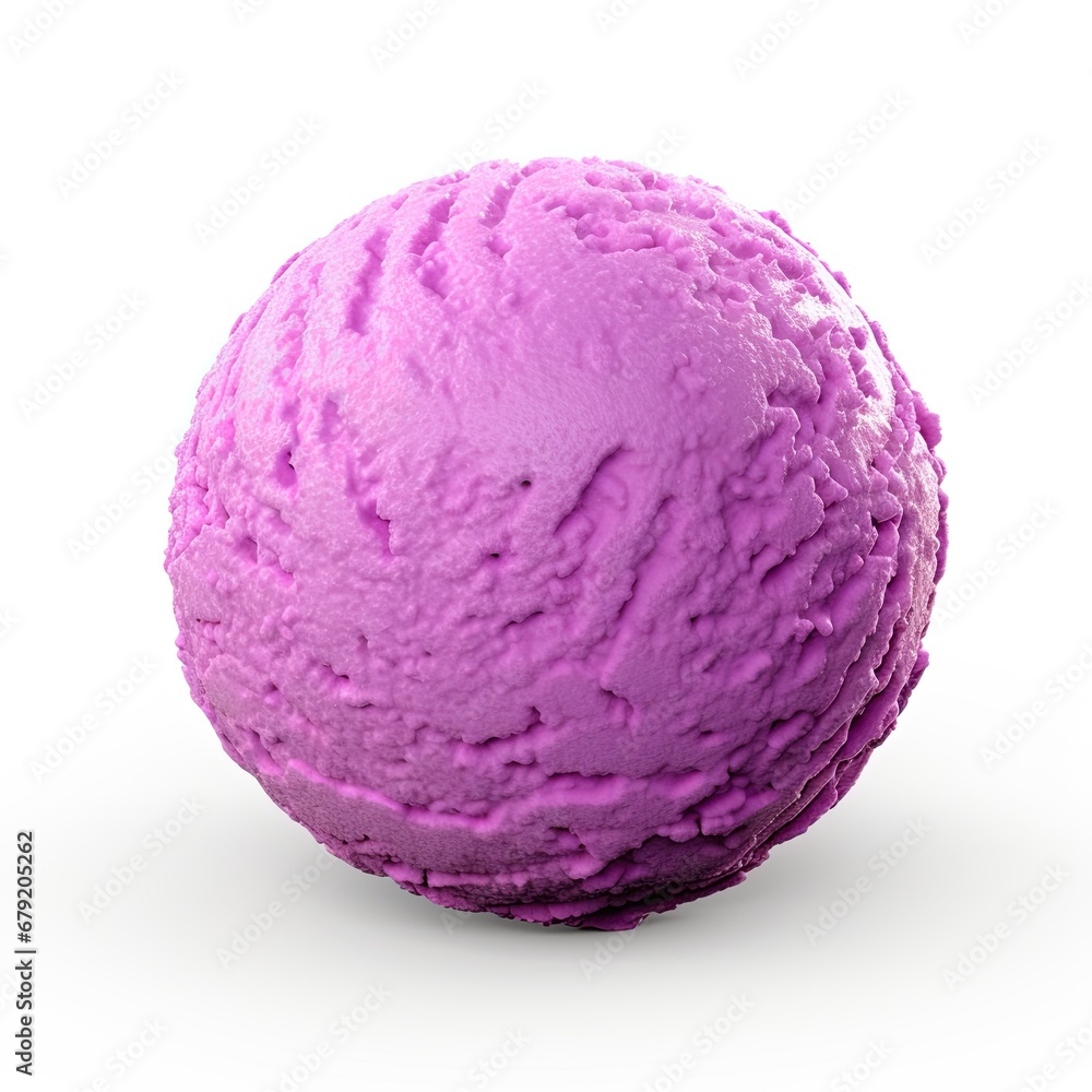 Purple Ice Cream Ball isolated on white background Purple Ice Cream Ball isolated on white background