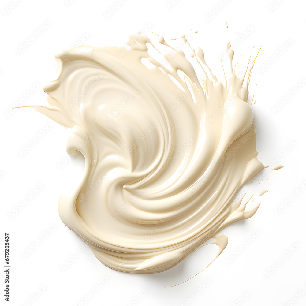White cream swirl whirlpool isolated on white background White cream swirl whirlpool isolated on white background