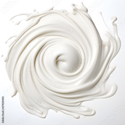 White cream swirl whirlpool isolated on white background © Oksana