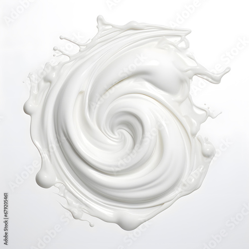 White cream swirl whirlpool isolated on white background