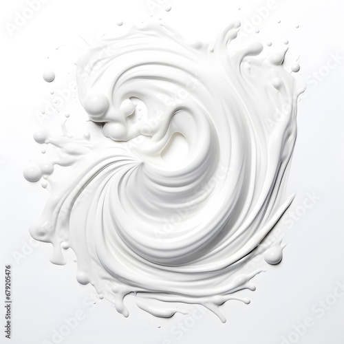 White cream swirl whirlpool isolated on white background © Oksana