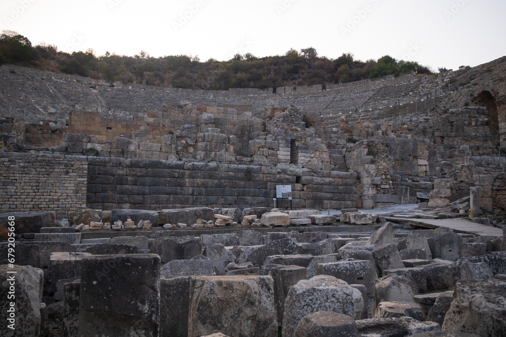 Buildings in the Ancient City of Ephesus, Ancient Buildings. Historical places. High quality photo