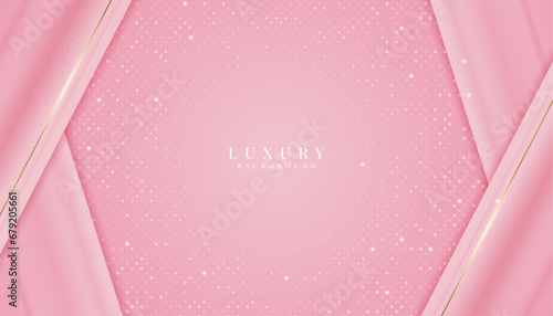 Luxurious pink background with sparkling gold and glitter. modern elegant abstract background