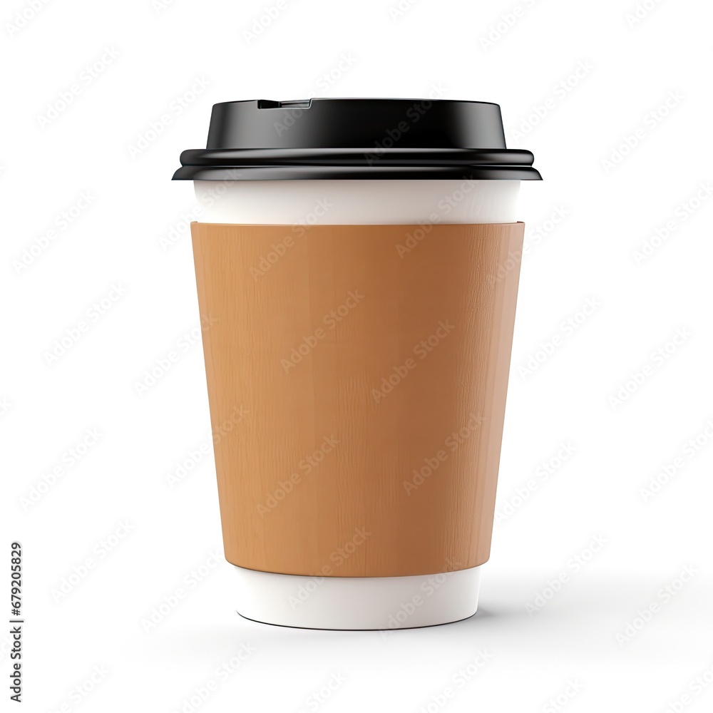Takeaway or Cardboard Coffee Cup isolated on white background Takeaway or Cardboard Coffee Cup isolated on white background