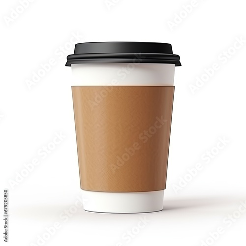 Takeaway or Cardboard Coffee Cup isolated on white background