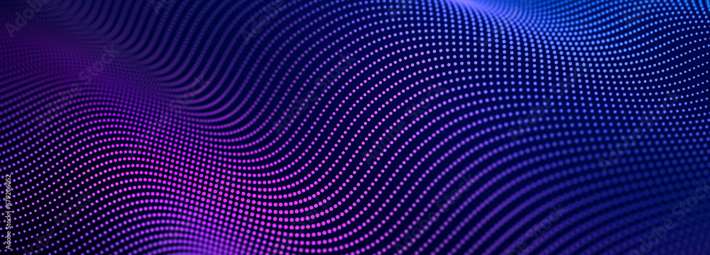 Particle stream. Purple background with many glowing particles. Information technology background. 3d rendering. Particle stream. Purple background with many glowing particles. Information technology background. 3d rendering.