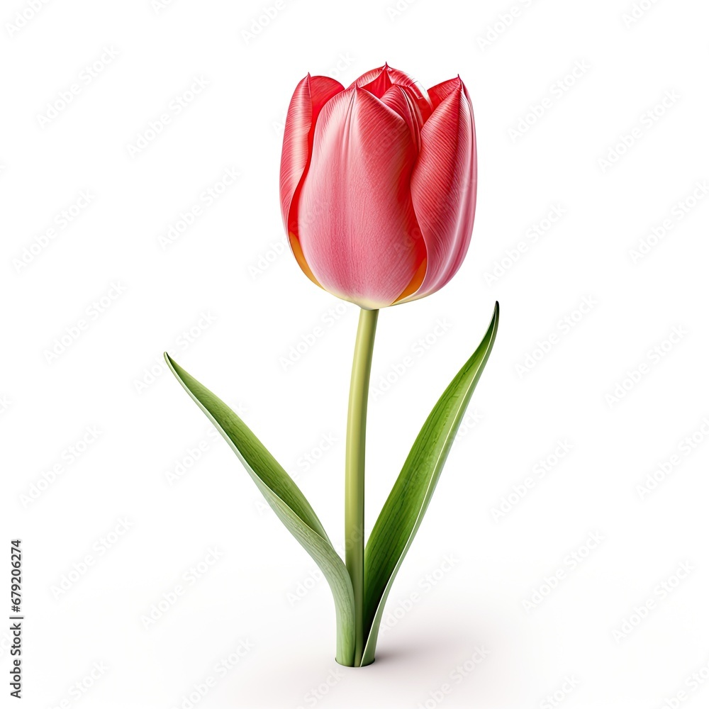 Fototapeta premium Tulip on White Background isolated on white background