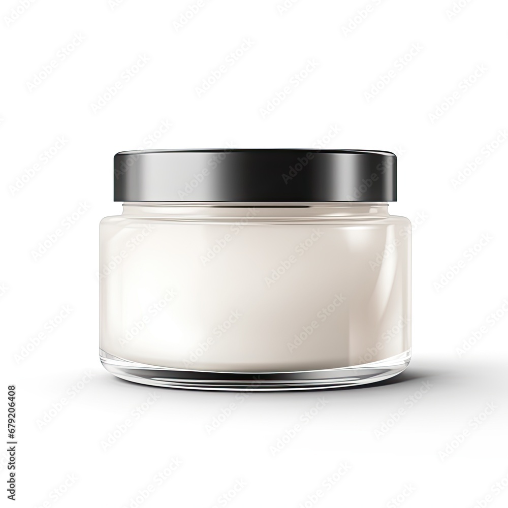 White Cream Jar on White Background isolated on white background White Cream Jar on White Background isolated on white background