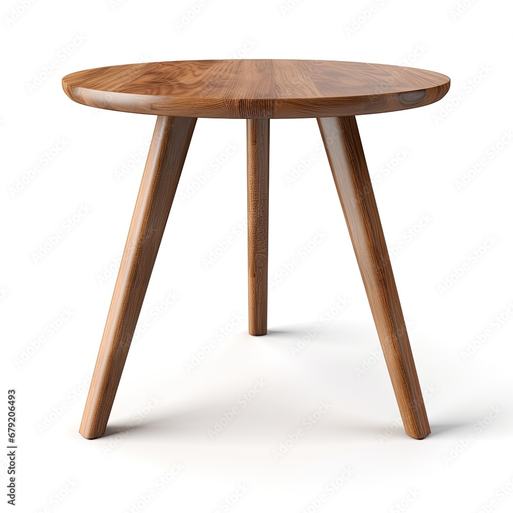 Wooden Side Table on White Background isolated on white background Wooden Side Table on White Background isolated on white background