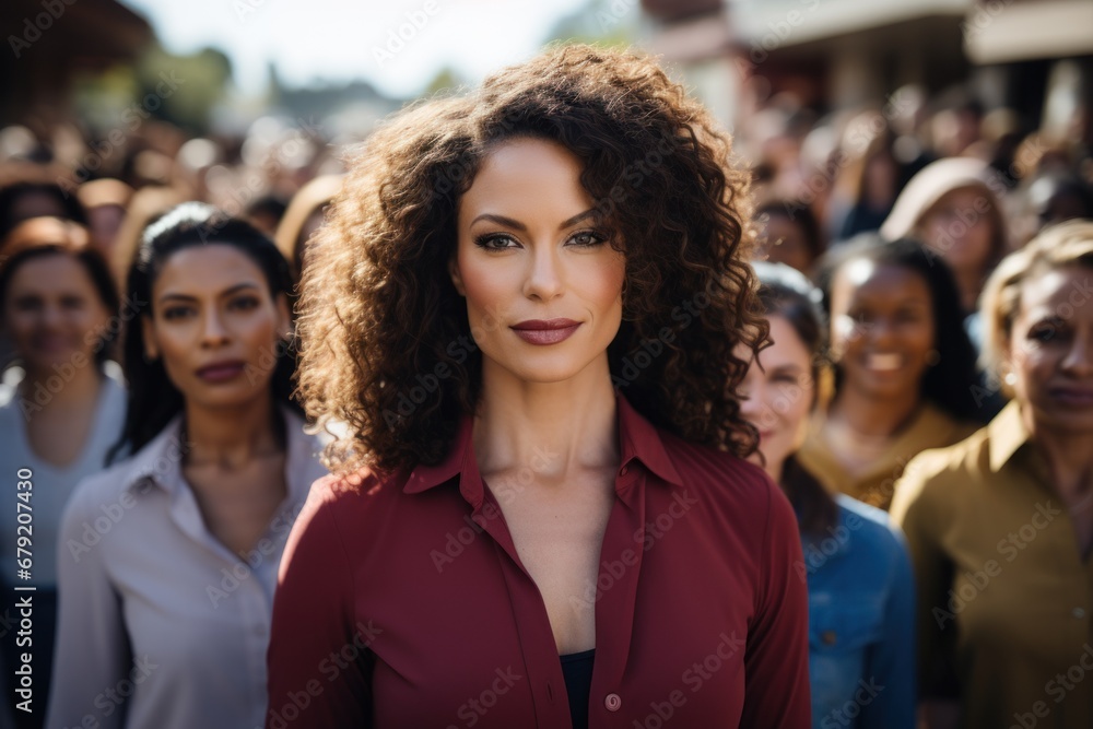 Diverse group of women leaders Demonstrate strength, determination, and determination to overcome obstacles. Diverse group of women leaders Demonstrate strength, determination, and determination to overcome obstacles.