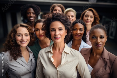 Diverse group of women leaders Demonstrate strength, determination, and determination to overcome obstacles.