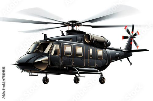 Helicopter isolated on PNG Background. Generative Ai.